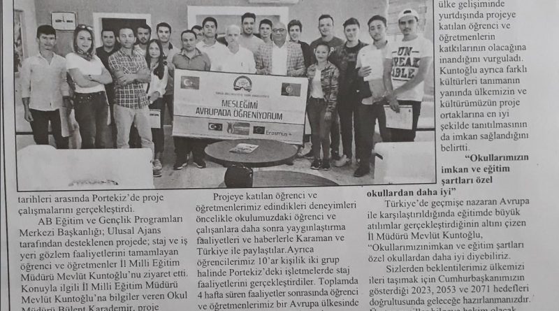 Projemiz yerel ve ulusal basında göz doldurdu